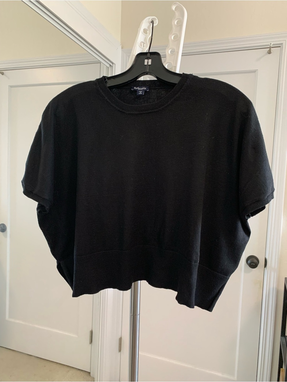 Splendid Black Short Sleeve Crewneck Sweater Crop Top Women’s Small